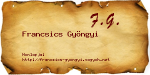 Francsics Gyöngyi névjegykártya