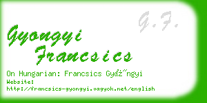 gyongyi francsics business card